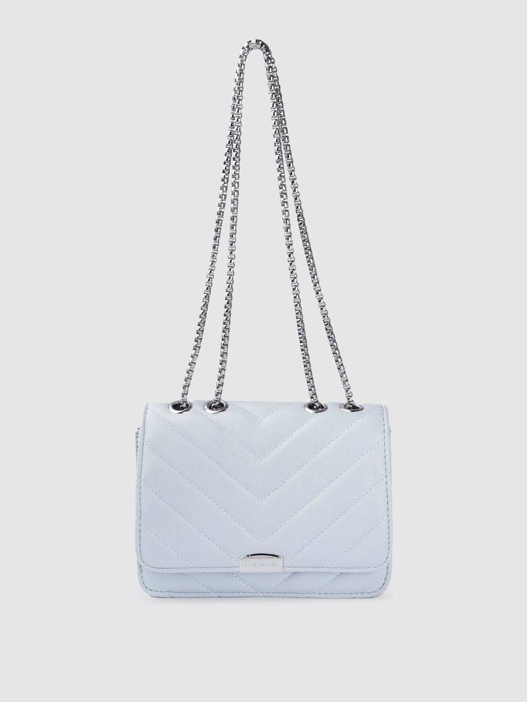 Lino Perros Women Blue Quilted Structured Shoulder Bag