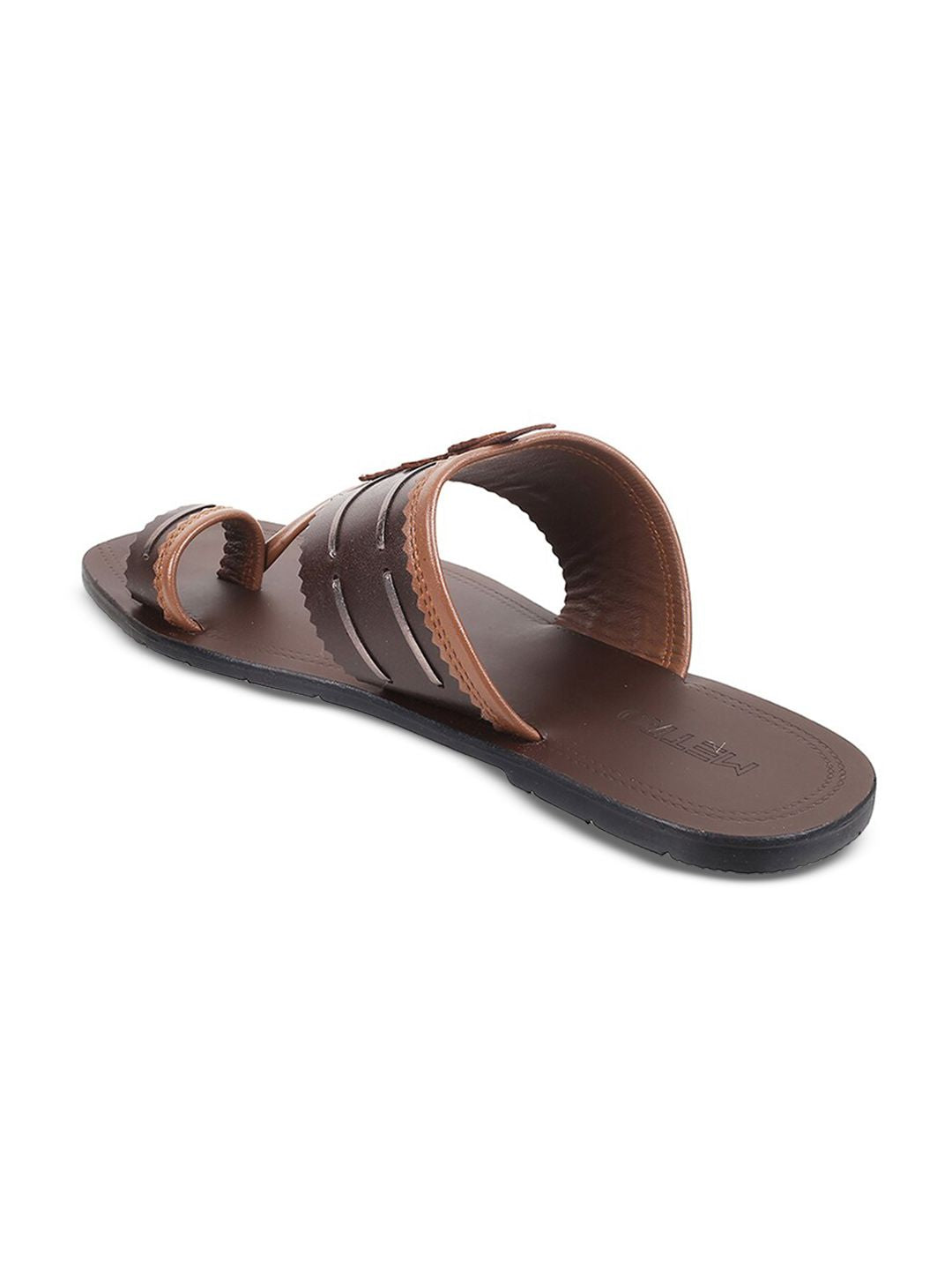 Metro Men Ethnic Leather One Toe Comfort Sandals