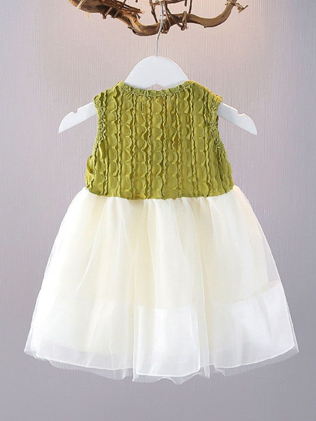 YK Girls Self Design Fit & Flare Dress