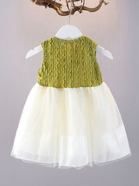 YK Girls Self Design Fit & Flare Dress