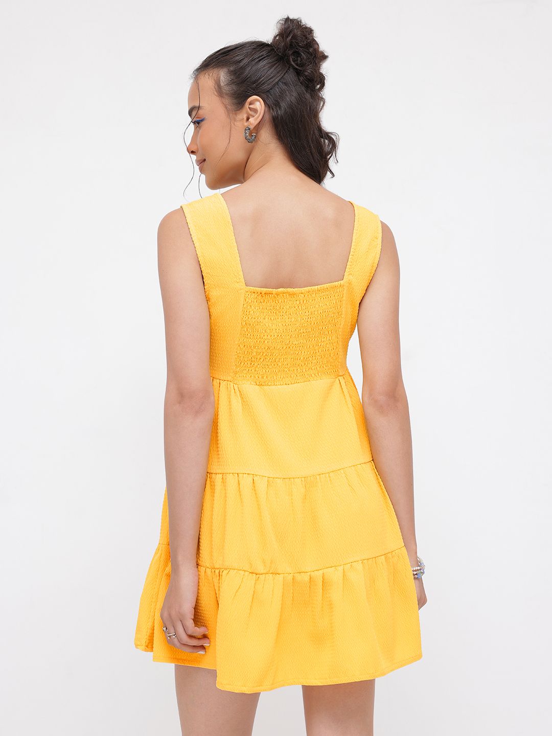 DressBerry Summer Sparkle Seersucker Tiered A-Line Dress