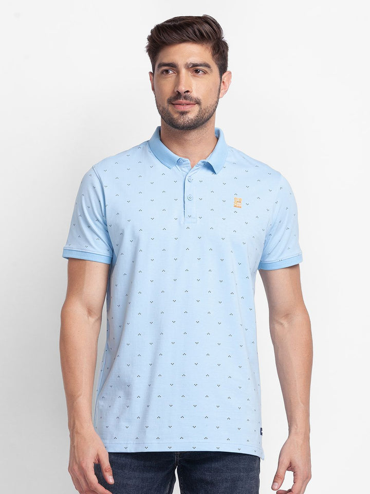 SPYKAR Conversational Printed Polo Collar Slim Fit Casual T-shirt