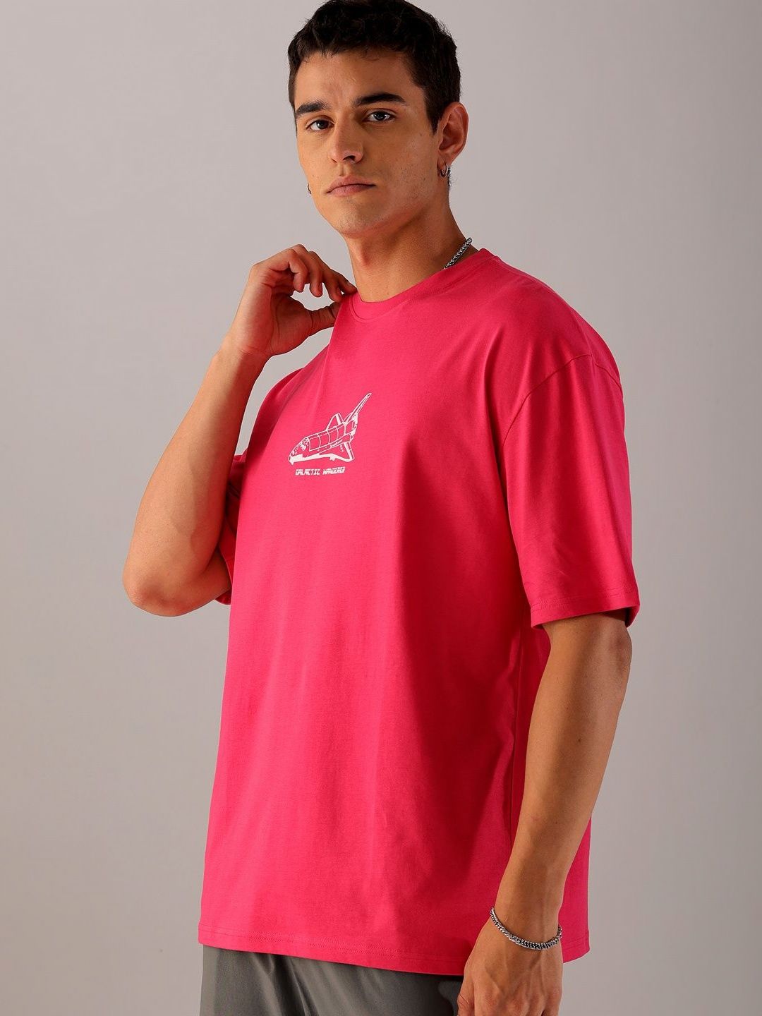 The Indian Garage Co Men Back Printed Oversized Round Neck T-shirt