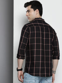The Indian Garage Co Checked Pure Cotton Casual T-Shirt