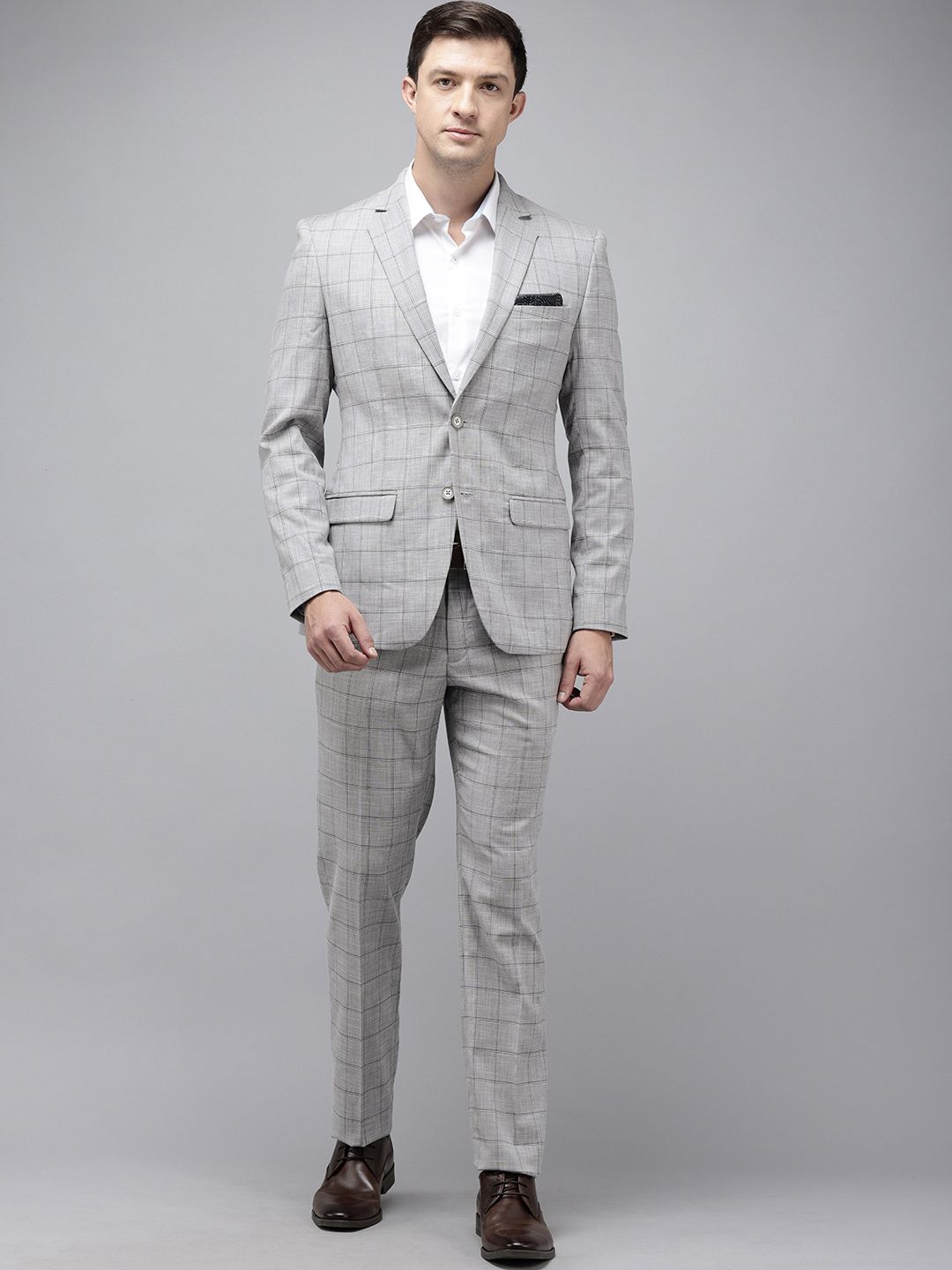 Park Avenue Super Slim Fit Notched Lapel Collar 2 Piece Formal Suit