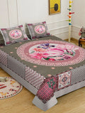 Moda Rapido X KLOTTHE Multicoloured Floral 400 TC King Bedsheet with 2 Pillow Covers