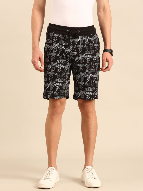 Being Human Men Pure Cotton Typography Printed Regular Shorts