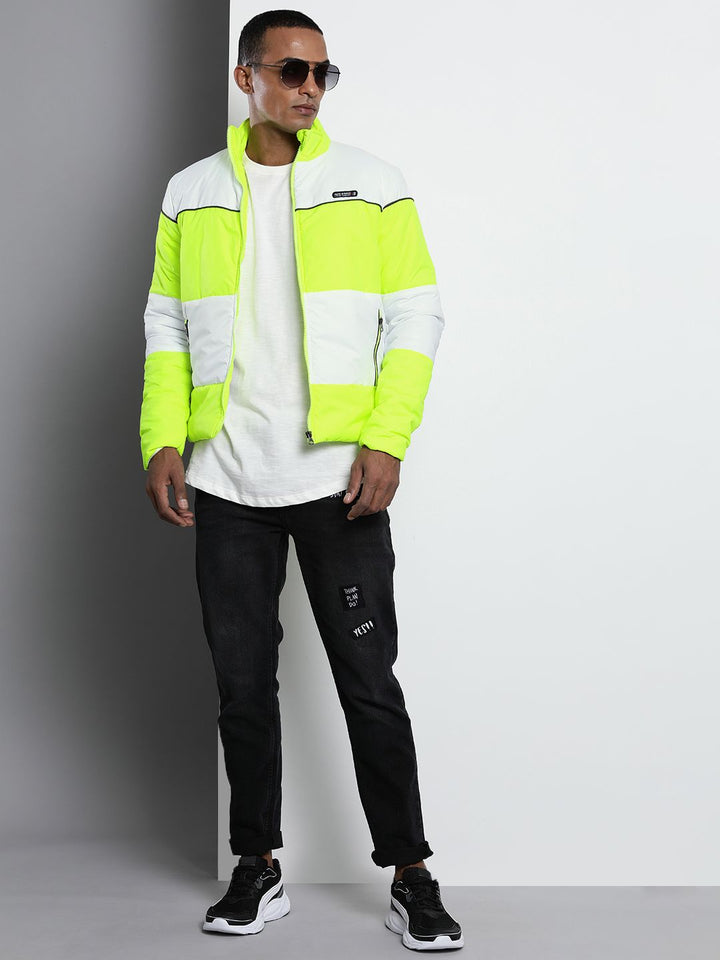 The Indian Garage Co Men Colourblock Slim Fit Bomber Jacket