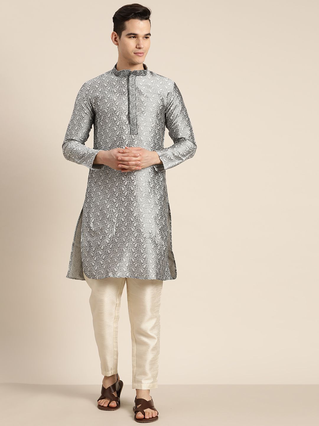 SOJANYA Paisley Silk Cotton Kurta