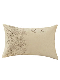 STITCHNEST Pack Of 2 Cream-Coloured Printed Rectangle Cushion Covers