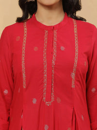W Printed Mandarin Collar Regular Kurta with Trousers