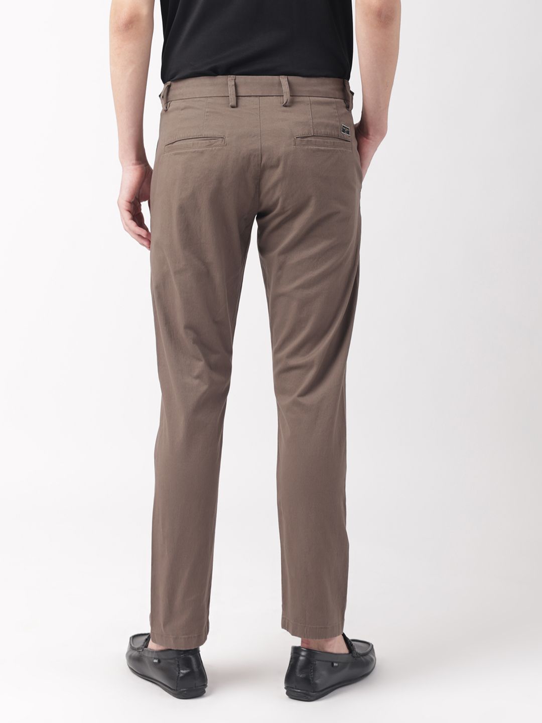 RARE RABBIT Trans Mid-Rise Slim Fit Pleated Cotton Trouser