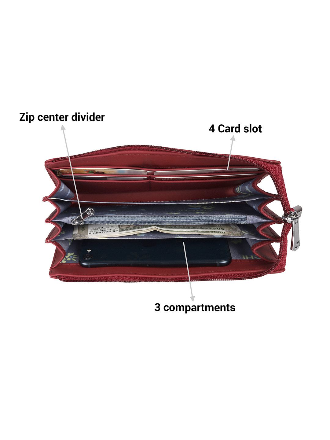 Mochi Women PU Zip Around Wallet