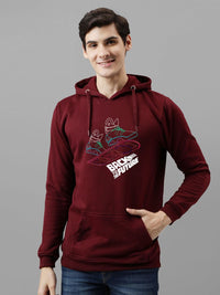 ADRO Men Printed Hooded Pullover Sweatshirt
