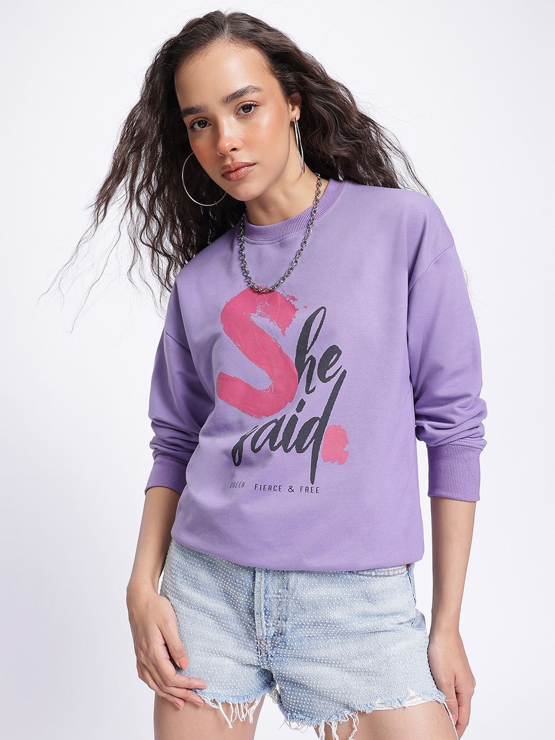 DressBerry Wintery Whispers Typography Sweatshirt