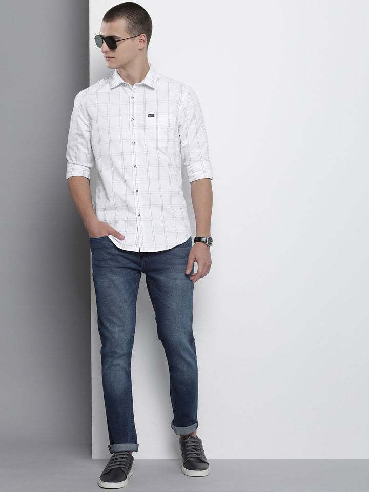 The Indian Garage Co Windowpane Checked Cotton Casual Shirt