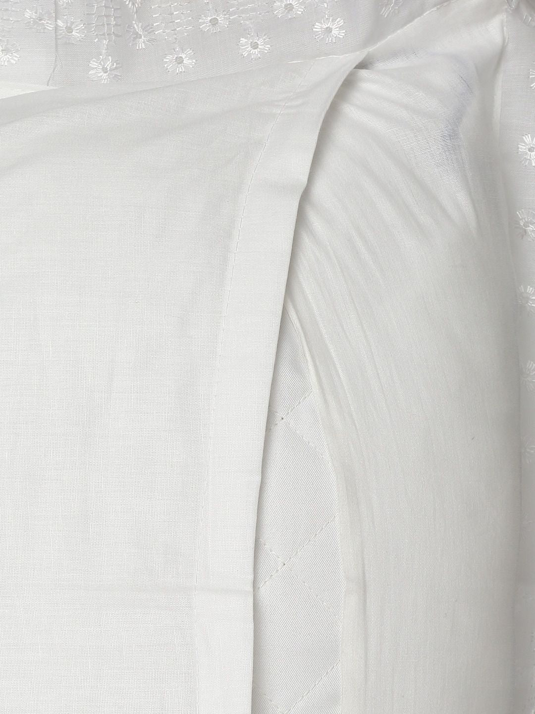 HOSTA HOMES Set Of 2 White 280 TC Embroidered Lace Pillow Covers