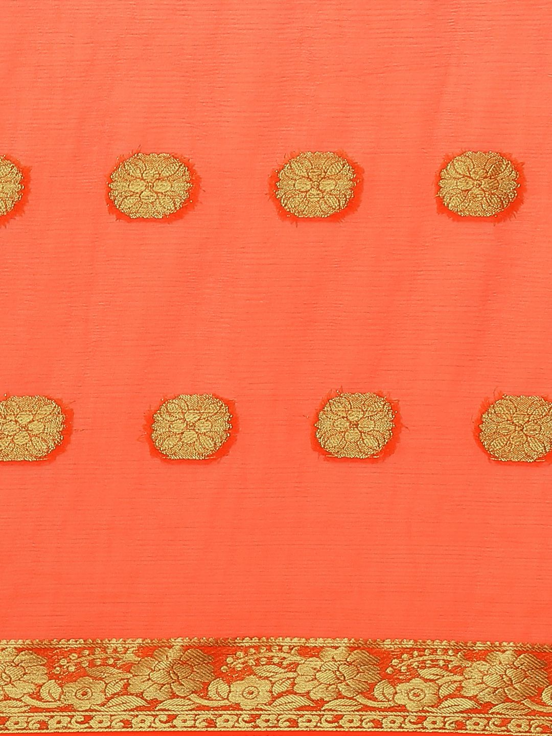 Saree mall Orange & Golden Woven Design Saree