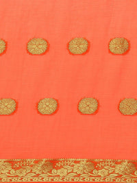 Saree mall Orange & Golden Woven Design Saree