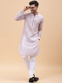 See Designs Floral Embroidered Mirror Work Chanderi Cotton Straight Kurta With Pyjama