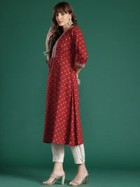 Indo Era Ethnic Motifs Embroidered Mirror Work Pure Cotton Kurta