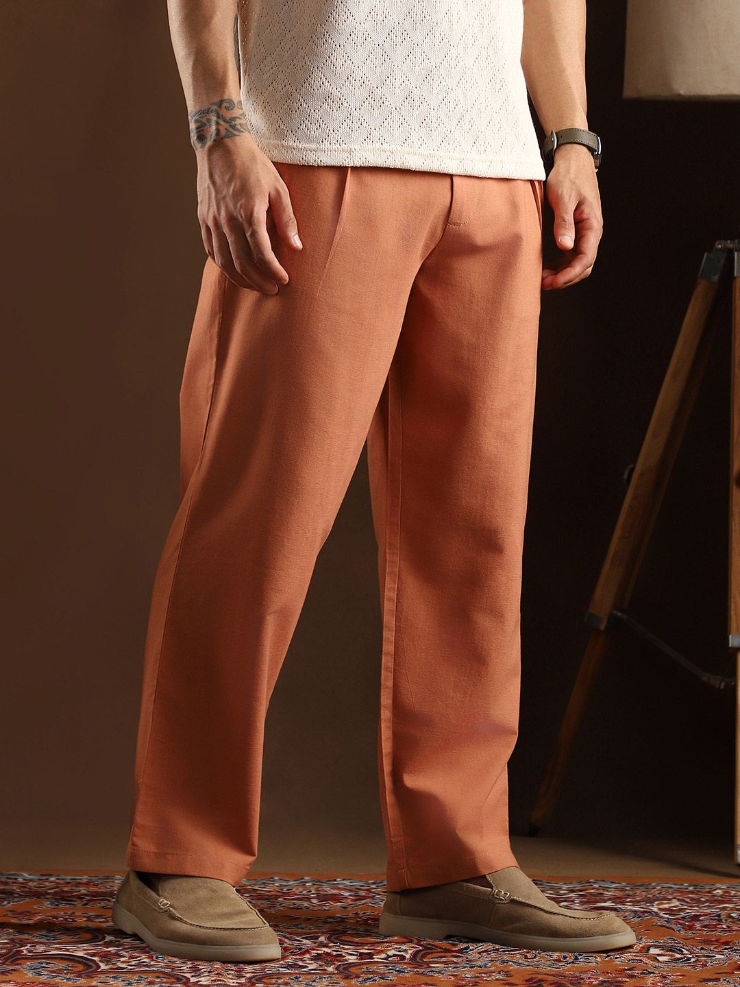 Campus Sutra Men Solid Comfort Trousers