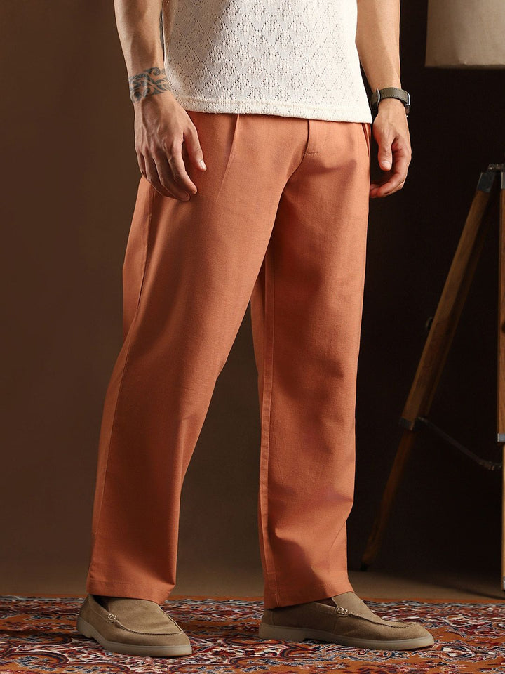 Campus Sutra Men Solid Comfort Trousers