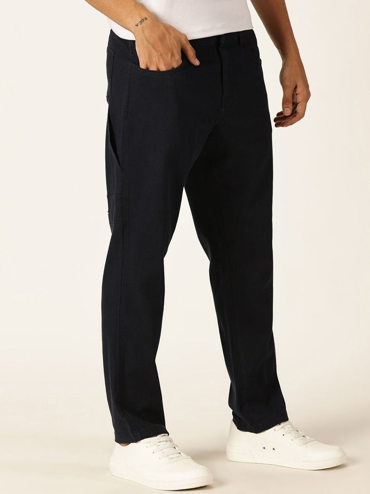 Thomas Scott Men Urban Regular Fit Mid-Rise Easy Wash Linen Chinos Trousers