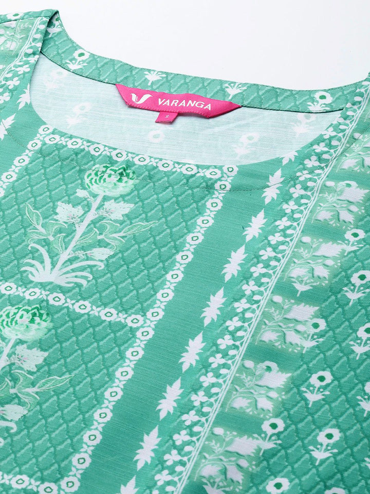 Varanga Women Floral Printed Regular Kurta with Trousers