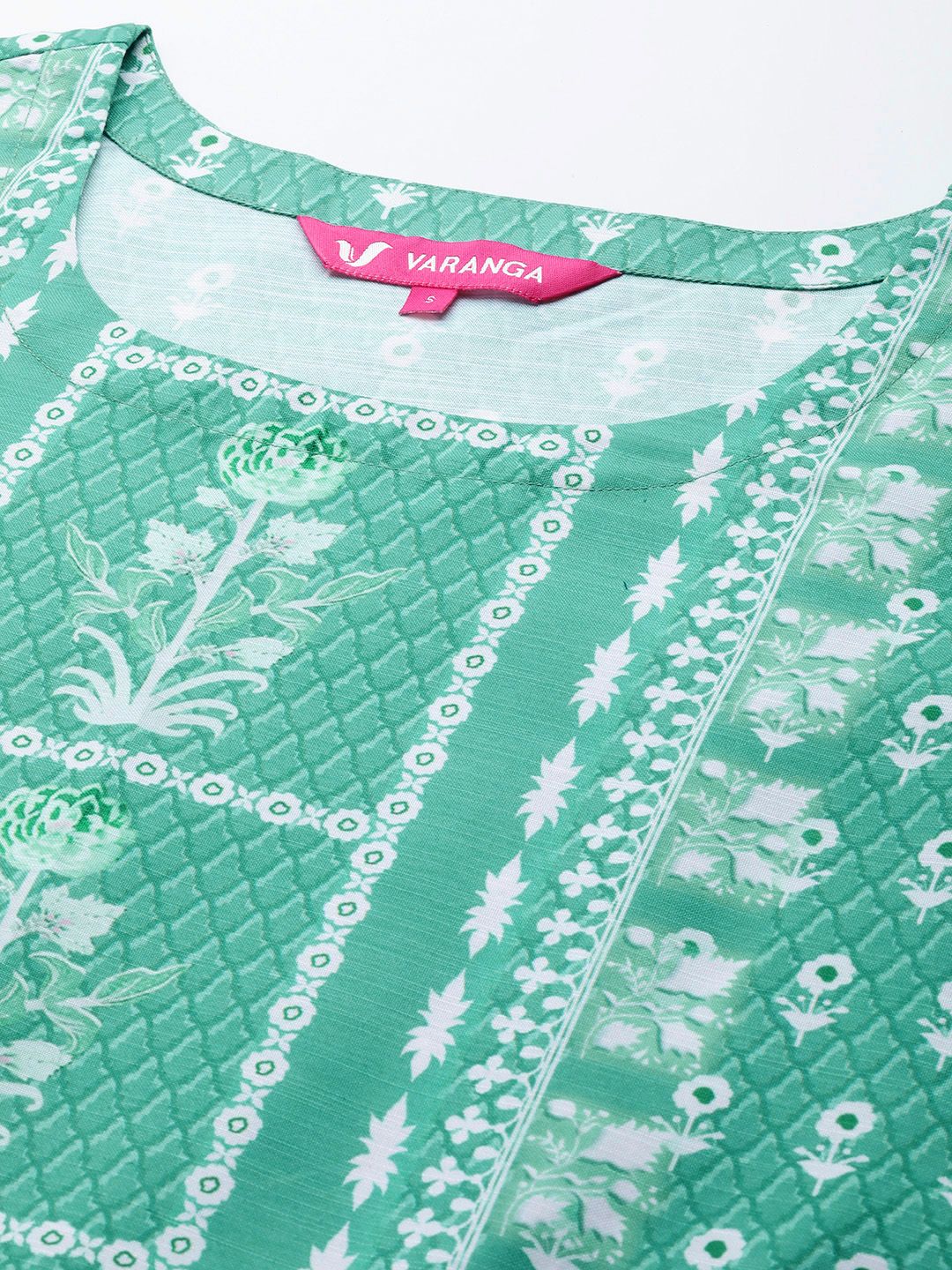 Varanga Women Floral Printed Regular Kurta with Trousers