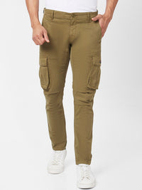 SPYKAR Men Tapered Fit Mid Rise Cotton Cargos