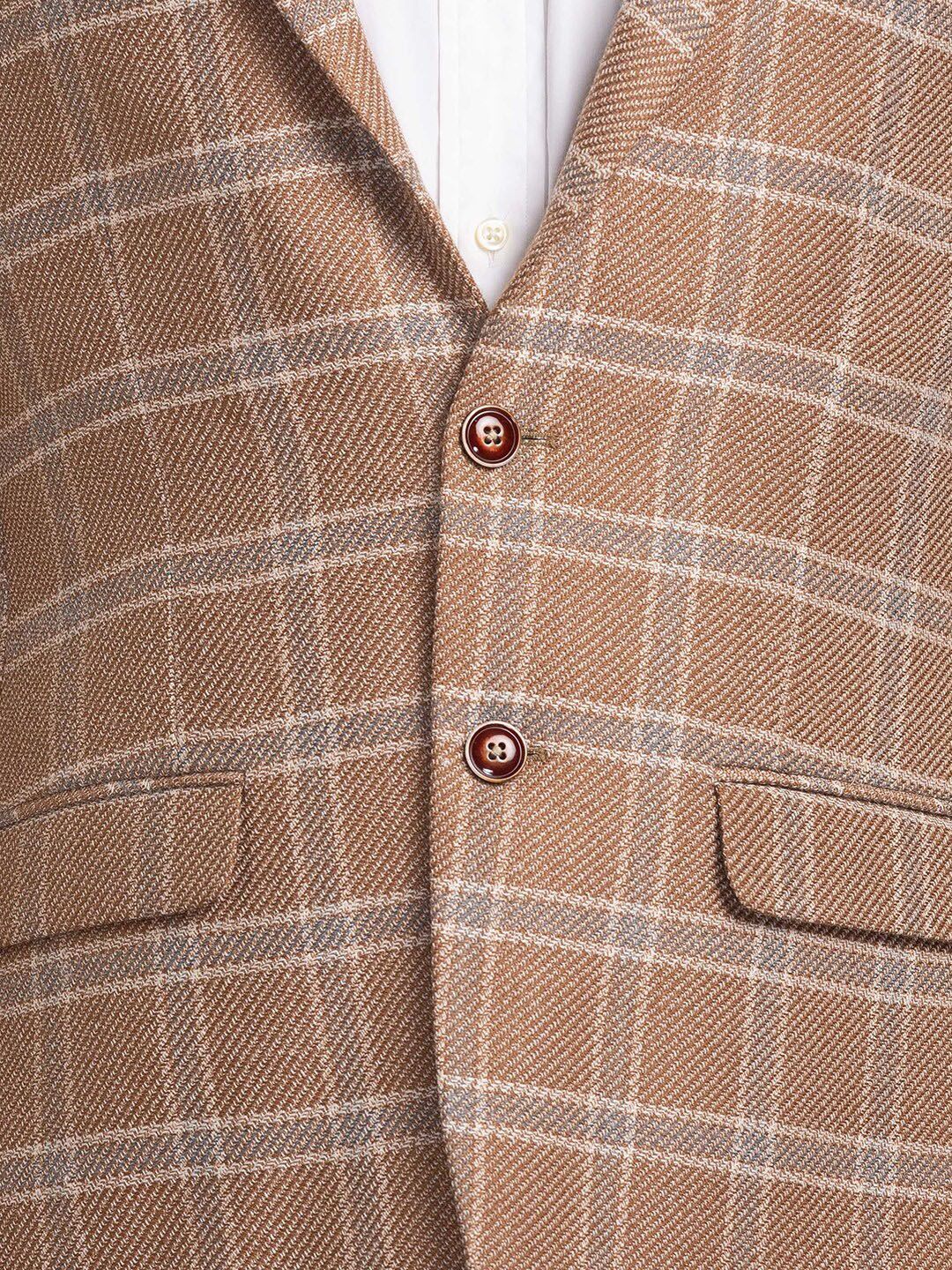 Park Avenue Men Checked Single Breasted Blazers