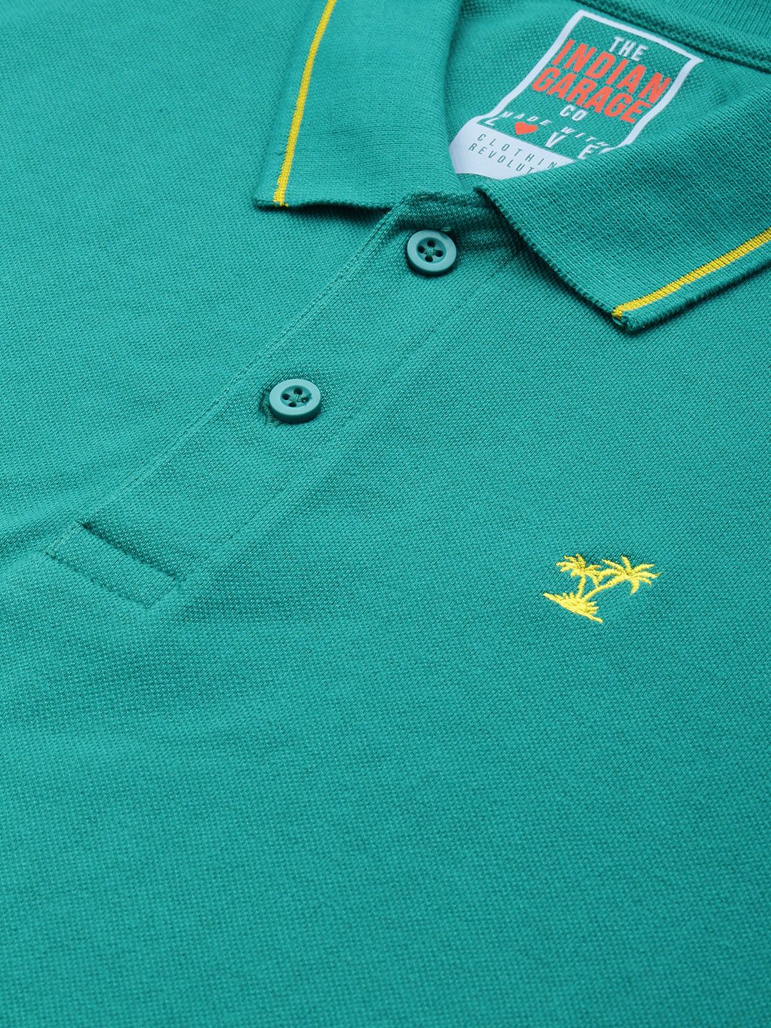 The Indian Garage Co Men Solid Polo Collar T-shirt