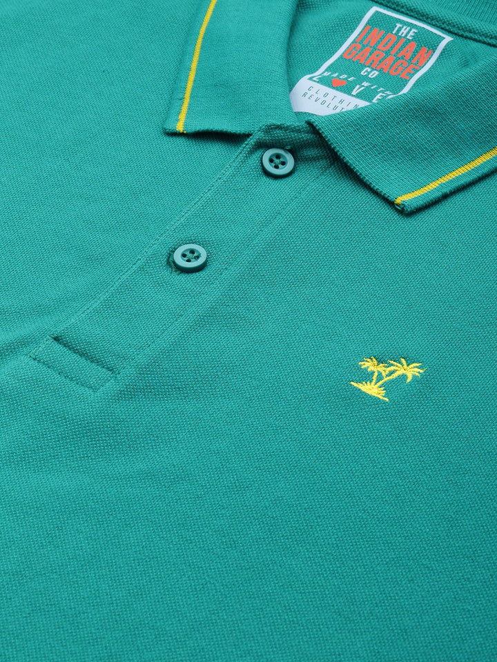 The Indian Garage Co Men Solid Polo Collar T-shirt