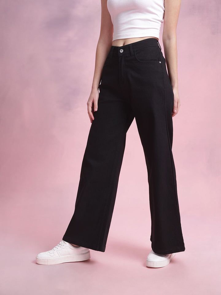DressBerry Women Mid-Rise Wide Leg Fit Jeans