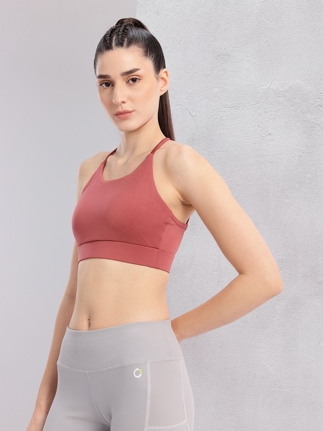 HRX by Hrithik Roshan Styled Back Lightly Padded Rapid-Dry Yoga Bra