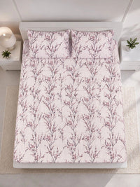 Myntra Elegant Homes Berwarna Krim Bunga 300 TC Cadar King dengan 2 Sarung Bantal