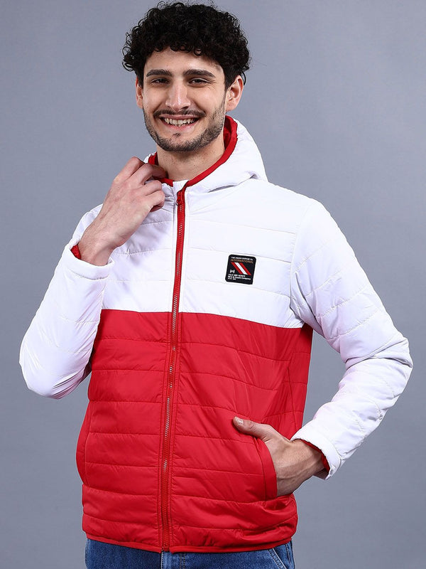 The Indian Garage Co Men Colourblock Regular Fit Hooded Puffer Jacket