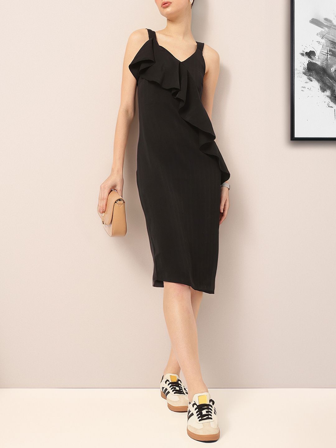 DressBerry Ruffles Day Shoulder Straps Sheath Dress
