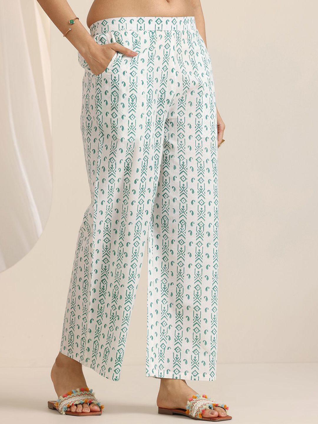 Libas Floral Printed Notch-Neck Straight Kurta With Palazzos And Dupatta
