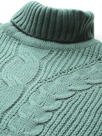 DressBerry Cable Knit Turtle Neck Acrylic Pullover