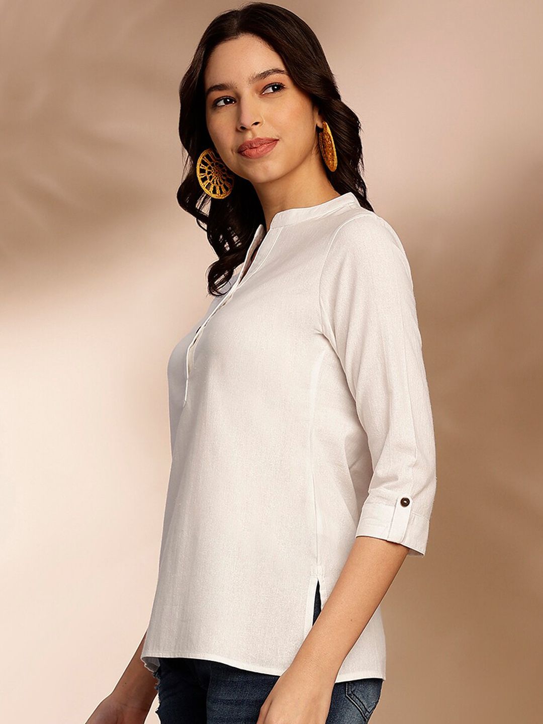 Anouk V-Neck Pure Cotton Short Kurti