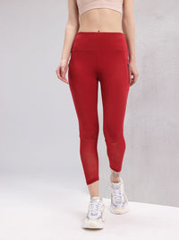 HRX by Hrithik Roshan Women Utility Pockets Rapid-Dry Cropped Mesh Training Tights