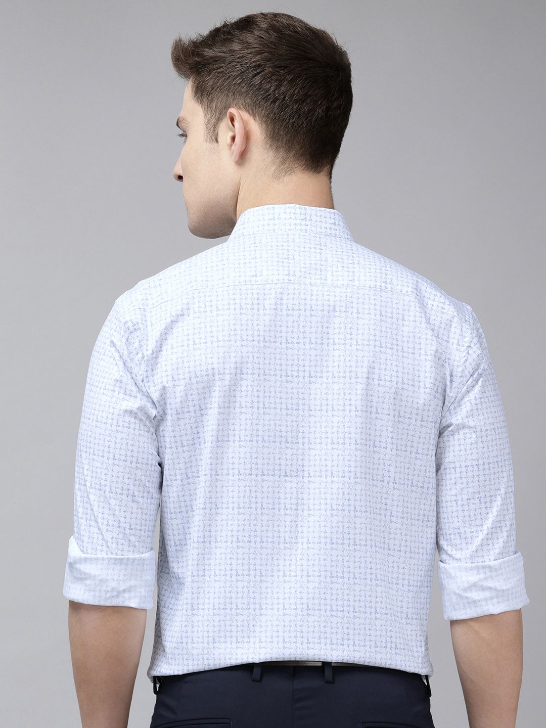 Park Avenue Slim Fit Opaque Geometric Printed Formal Shirt