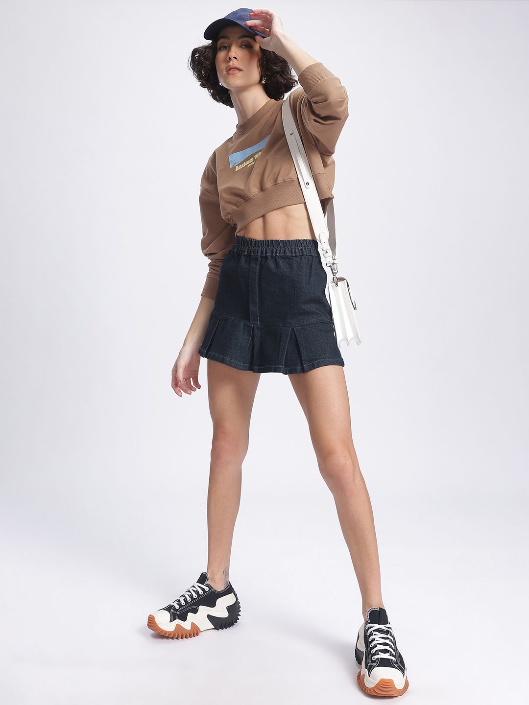 DressBerry Printed Cropped Boxy Sweatshirt