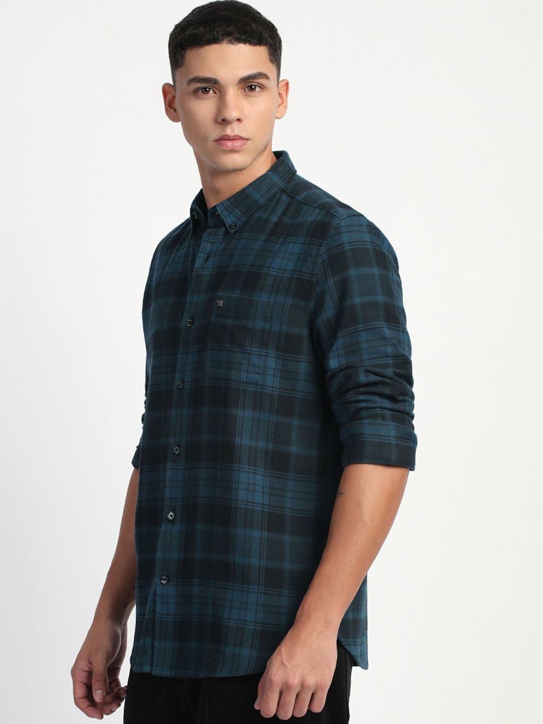 THE BEAR HOUSE Men Slim Fit Tartan Checks Opaque Checked Casual Shirt