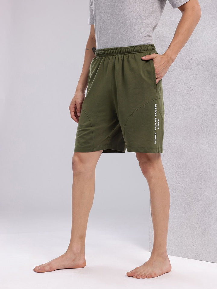 HRX by Hrithik Roshan Men Typography Print Mid-Rise Yoga Shorts