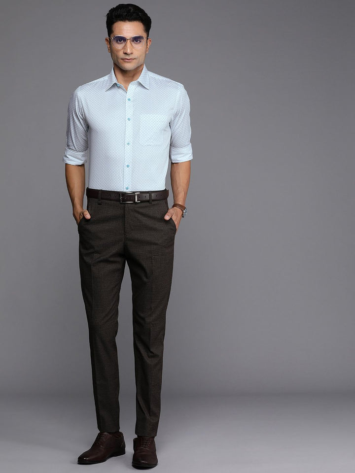 Raymond Pure Cotton Geometric Printed Slim Fit Formal Shirt