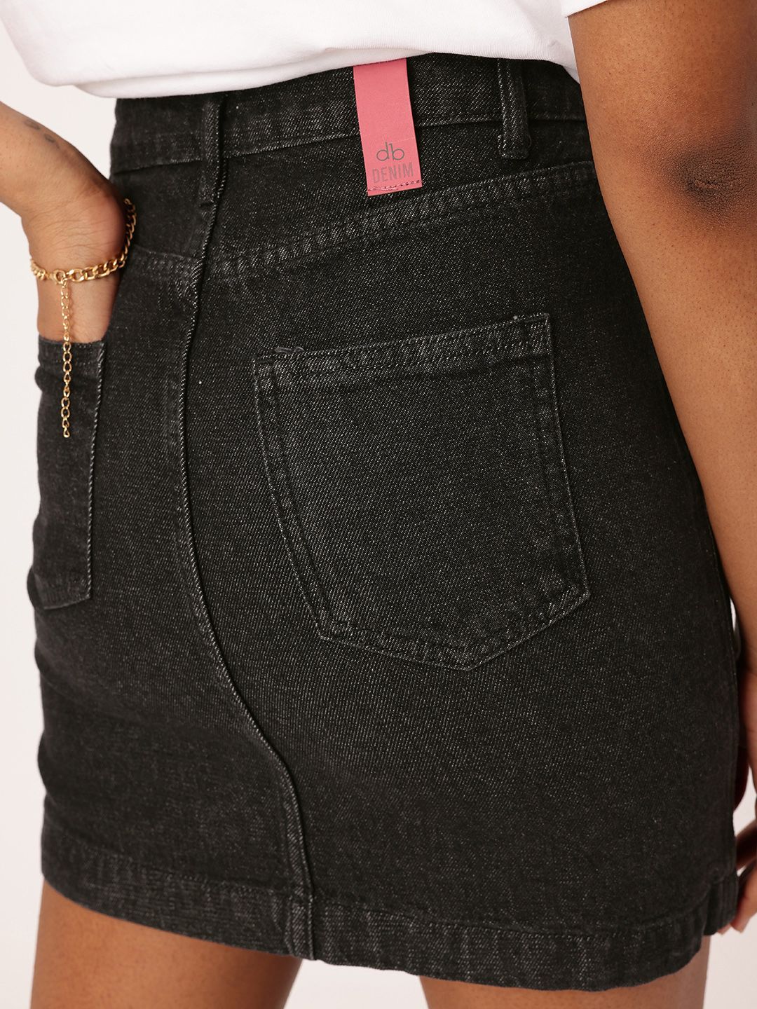 DressBerry Women Street Savvy High Rise Straight Denim Mini Skirt