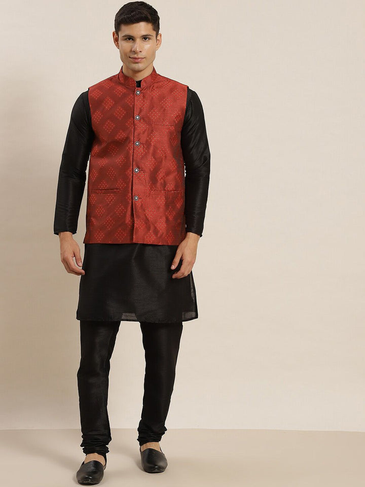 SOJANYA Kurta Biasa Kolar Mandaron Dengan Jaket Churidar & Nehru